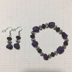 Handmade bracelet and earrings